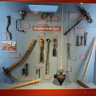 Display cabinet of old shipbuilding tools