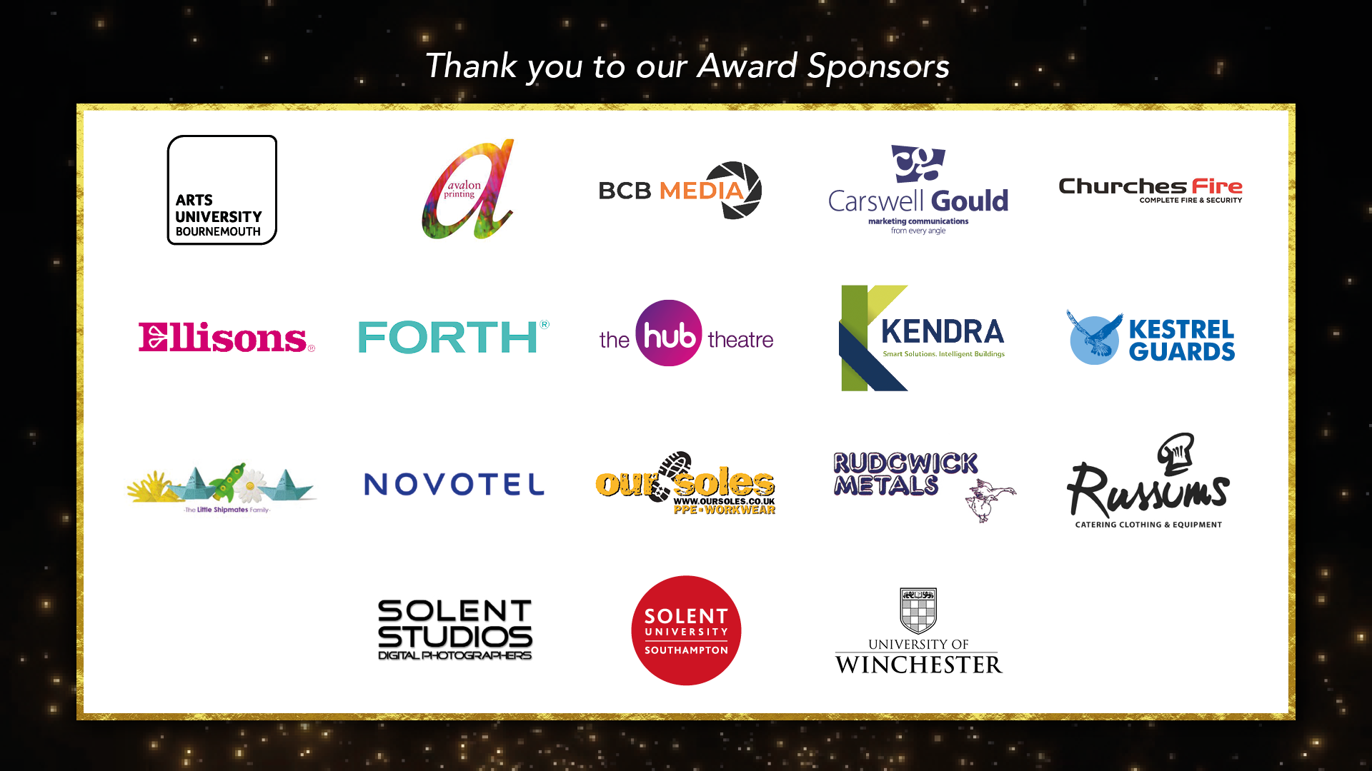 Collage of logos of the awards sponsors